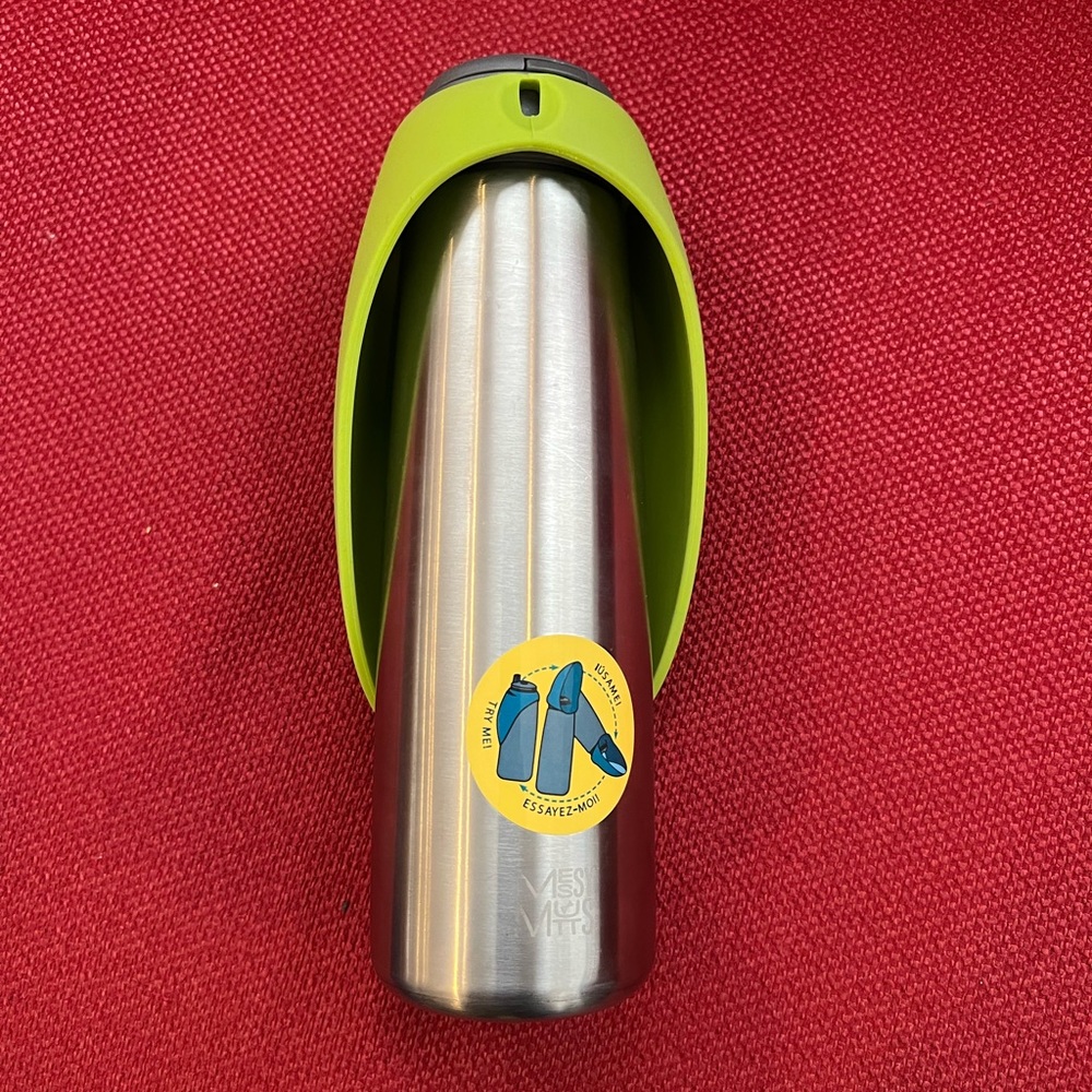 Messy Mutts Double Wall Stainless Steel Travel Water Bottle 600ml/20oz Green
